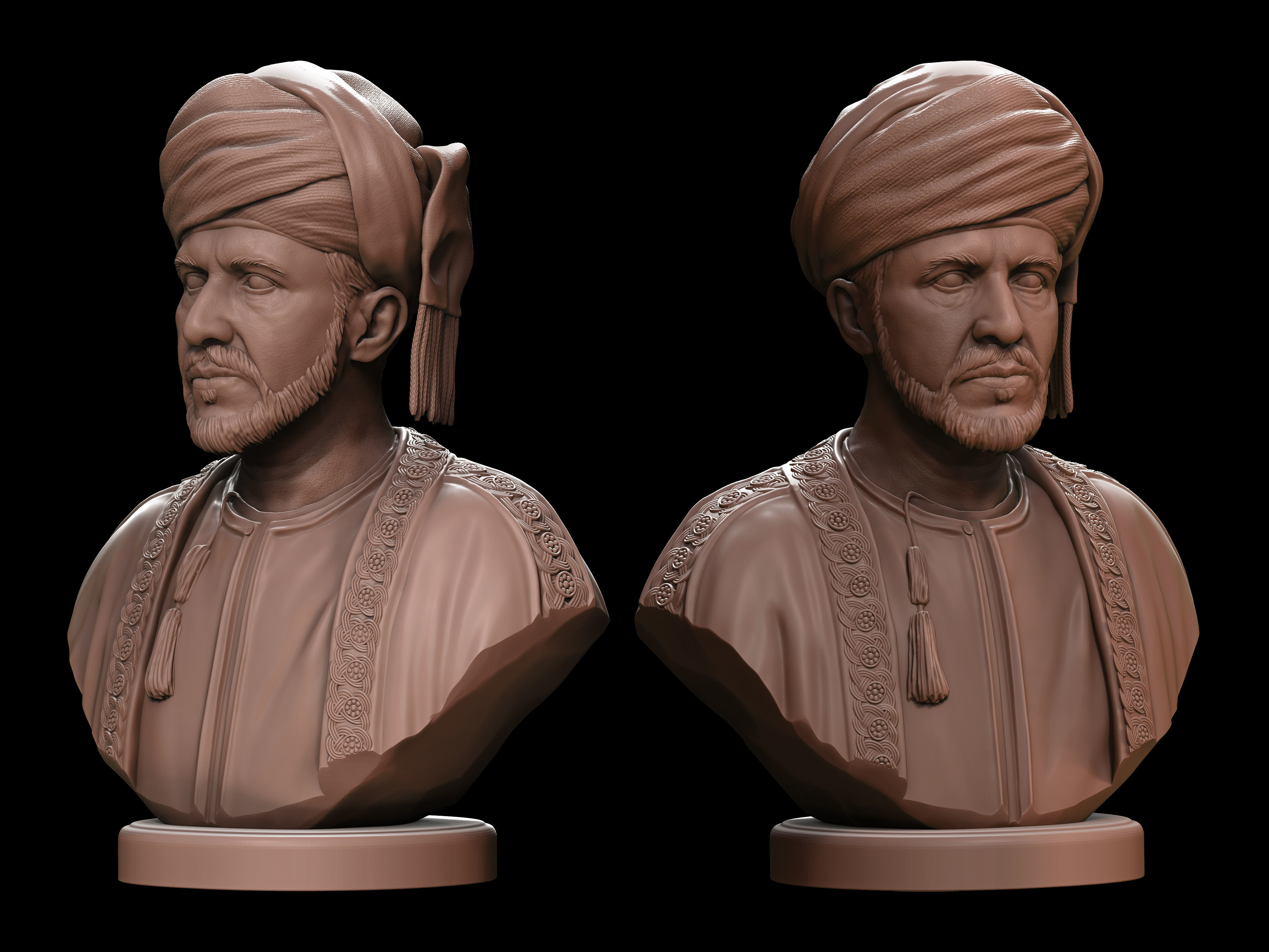 Qaboos bin Said  3D print model_4