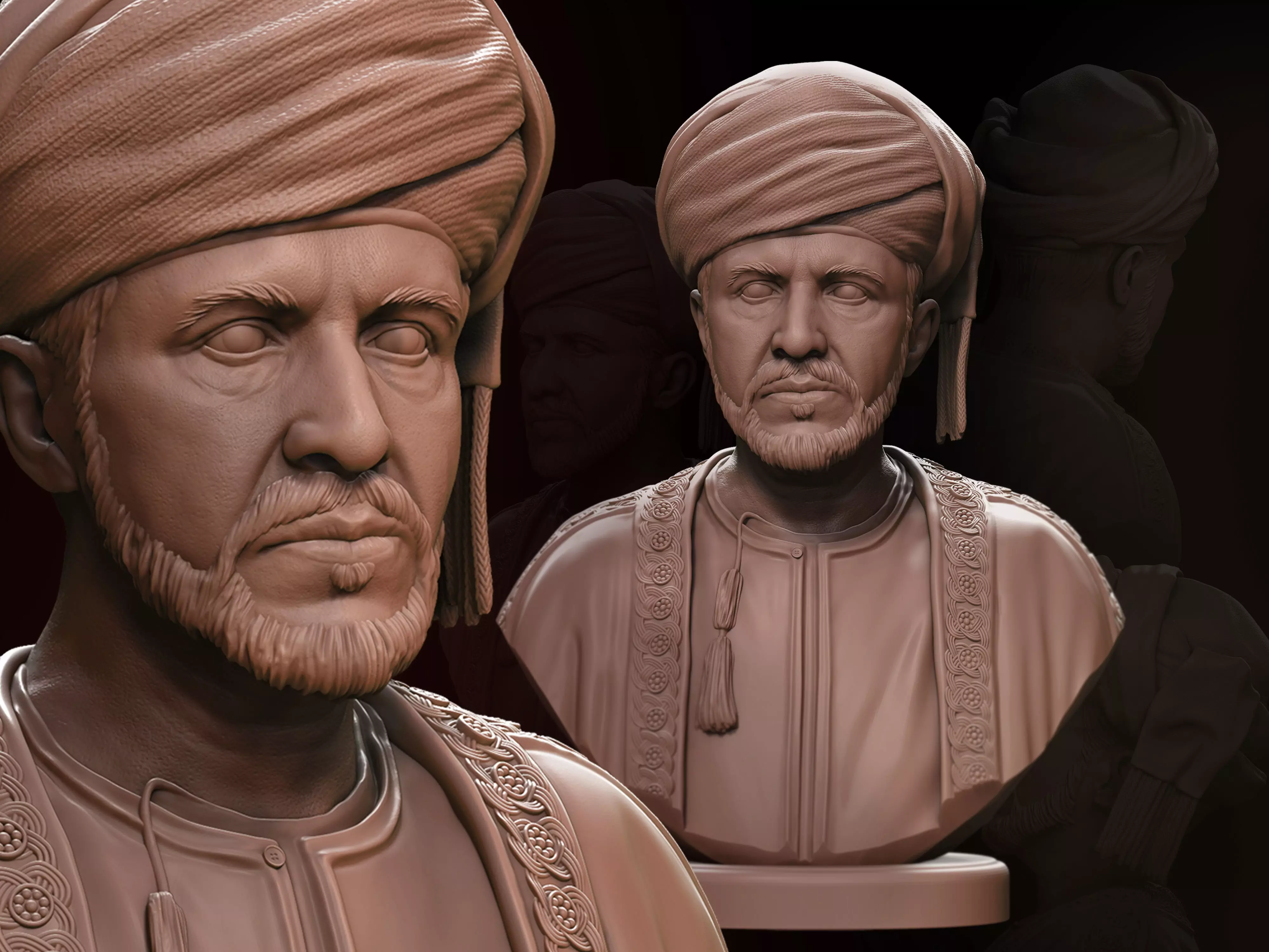Qaboos bin Said  3D print model_0