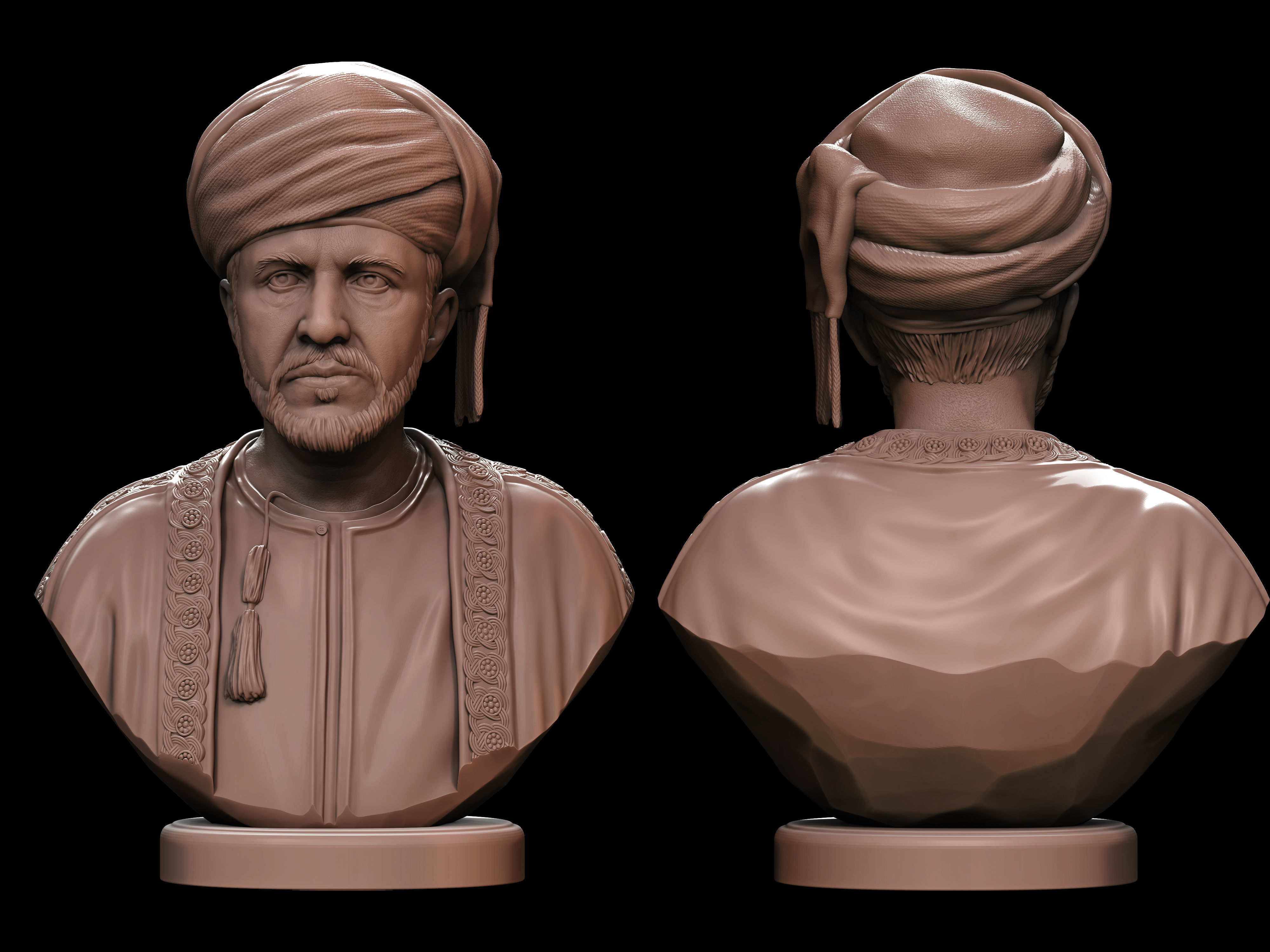 Qaboos bin Said  3D print model_2