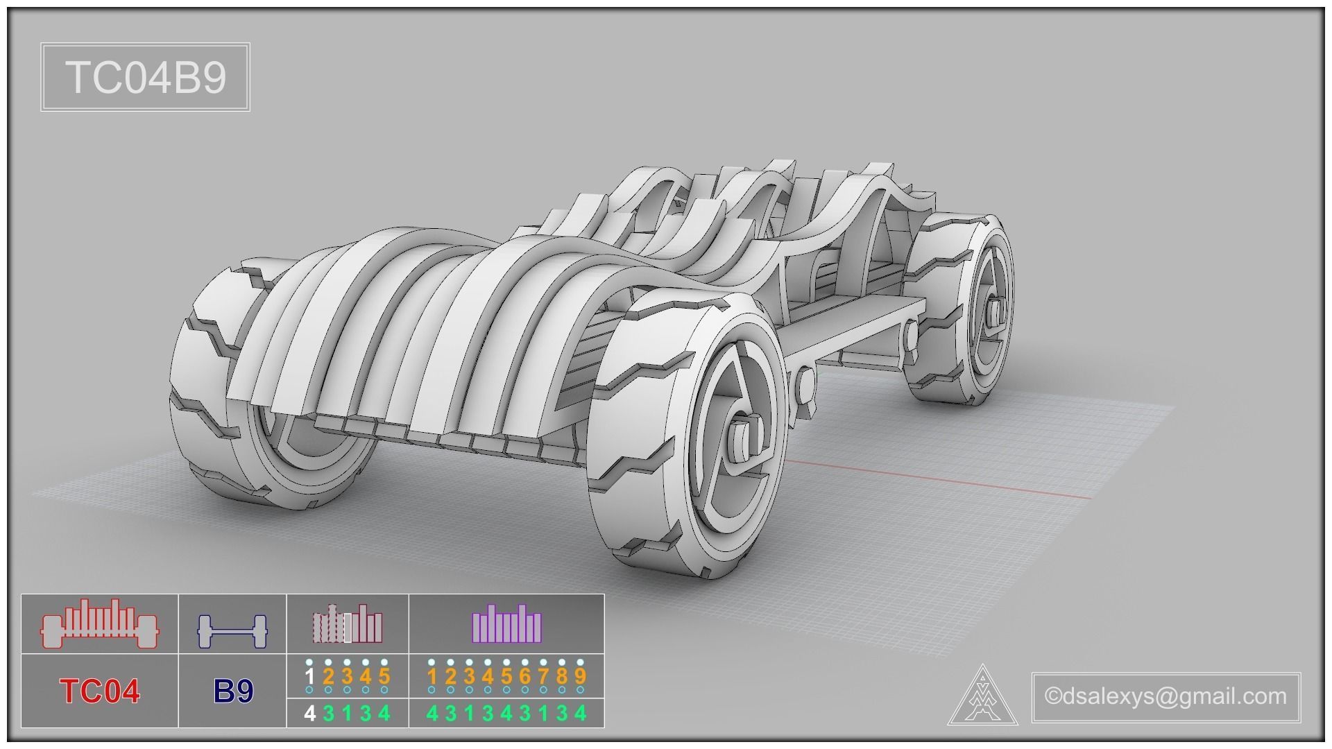 Toy cars kit for 3D printing TC04B9 3D model_10