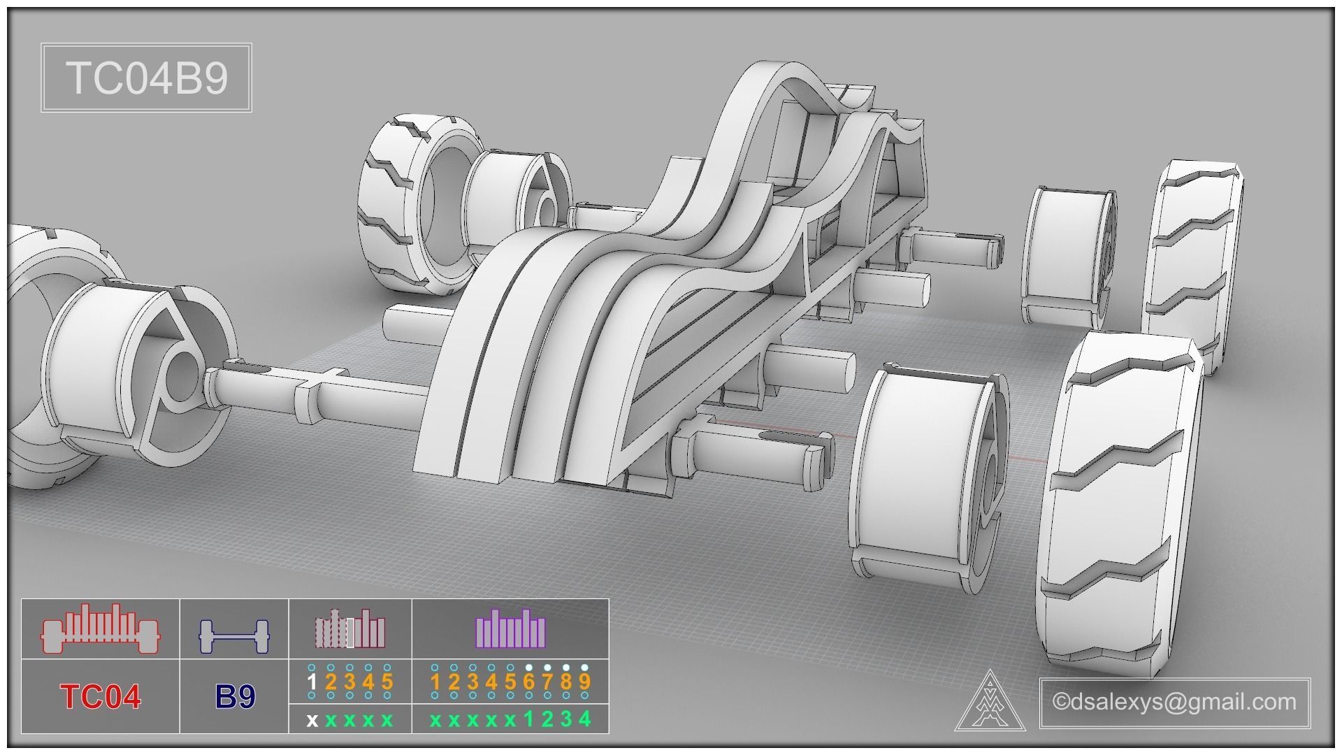 Toy cars kit for 3D printing TC04B9 3D model_4