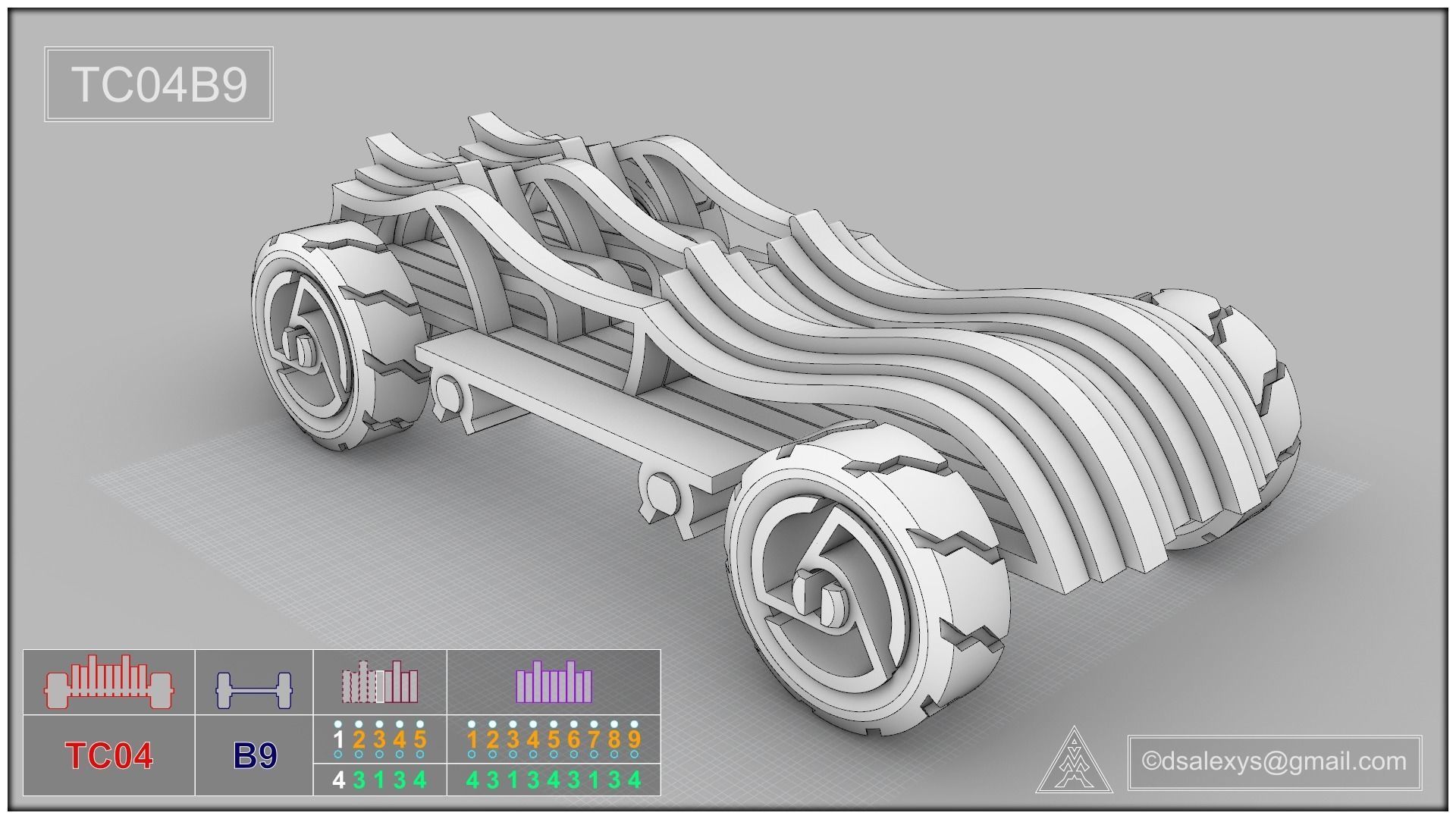 Toy cars kit for 3D printing TC04B9 3D model_9