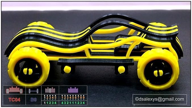 Toy cars kit for 3D printing TC04B9 3D model