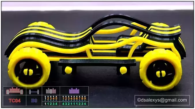 Toy cars kit for 3D printing TC04B9 3D model