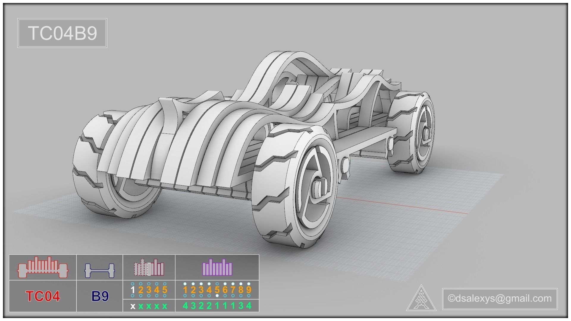 Toy cars kit for 3D printing TC04B9 3D model_6