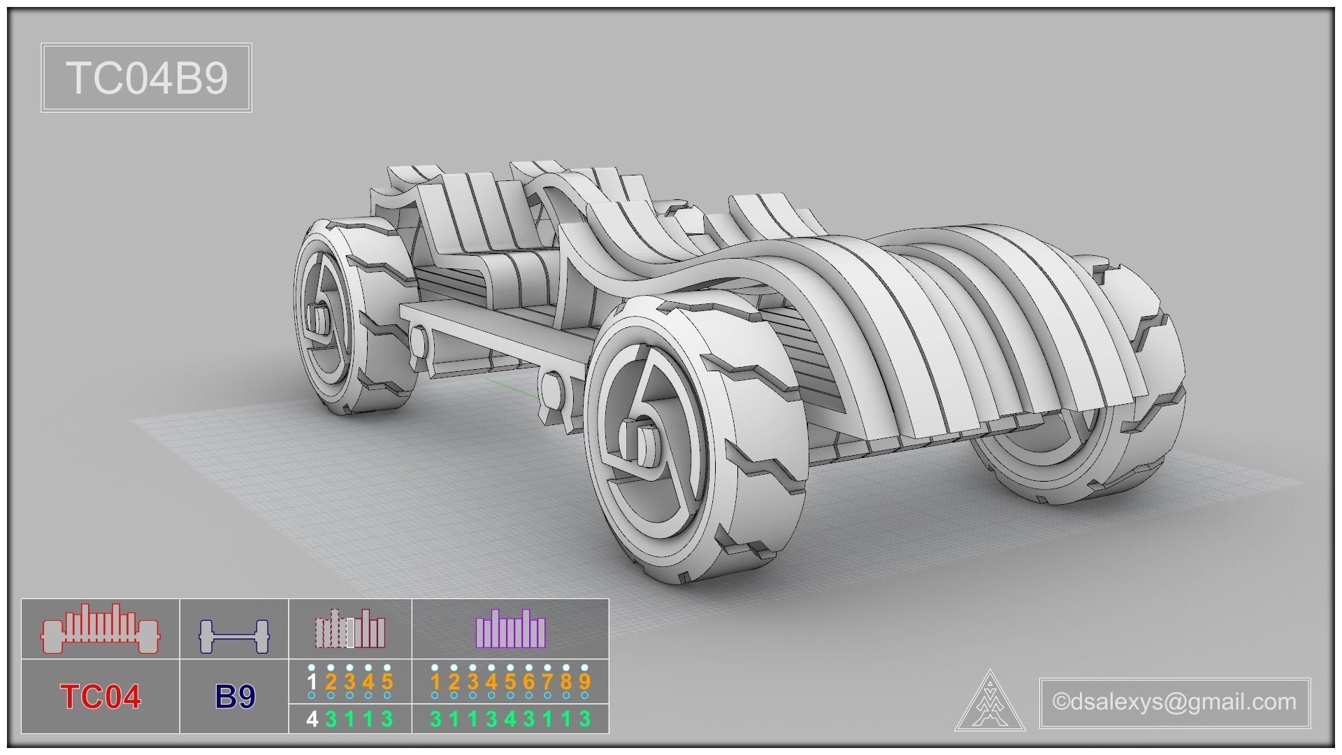 Toy cars kit for 3D printing TC04B9 3D model_7