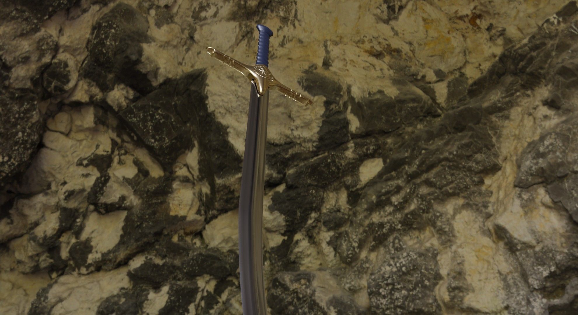 Middle eastern curved sword 3D model_5