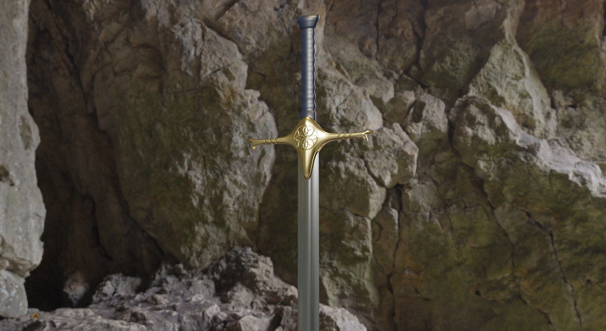 Middle eastern curved sword 3D model_2