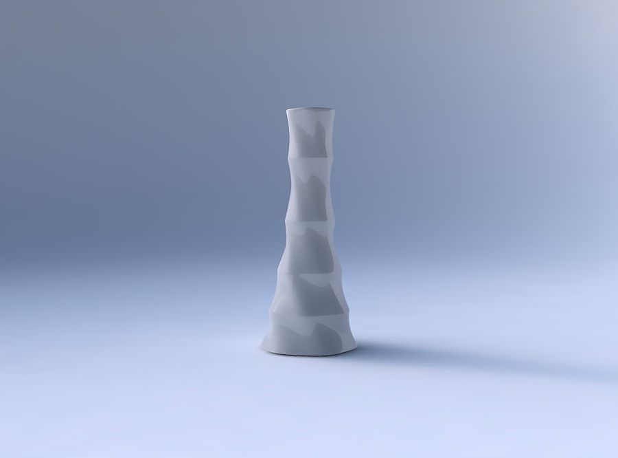 Vase twisted squeezed hexagon with horizontal sections 3D print model_4