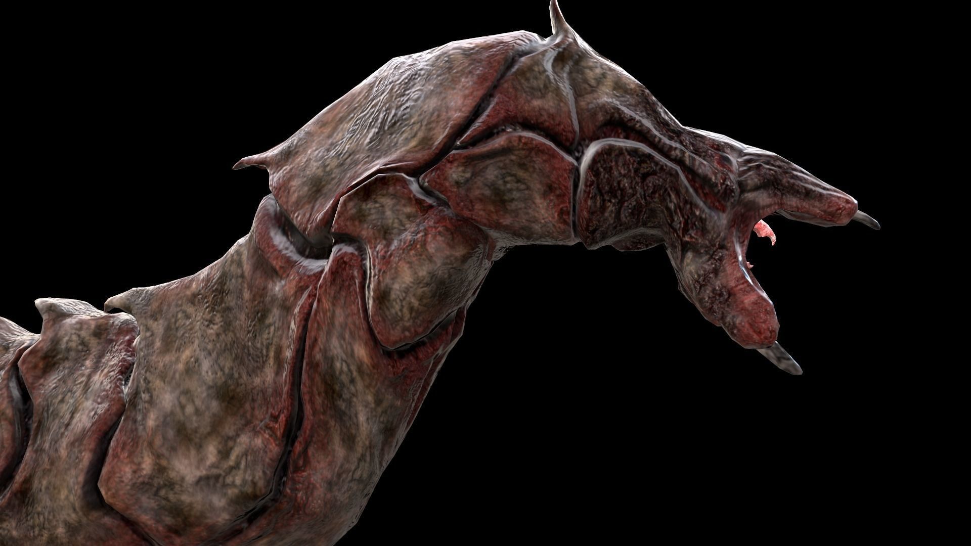 Dhole - Lovecraft Worm Monster Low-poly 3D model