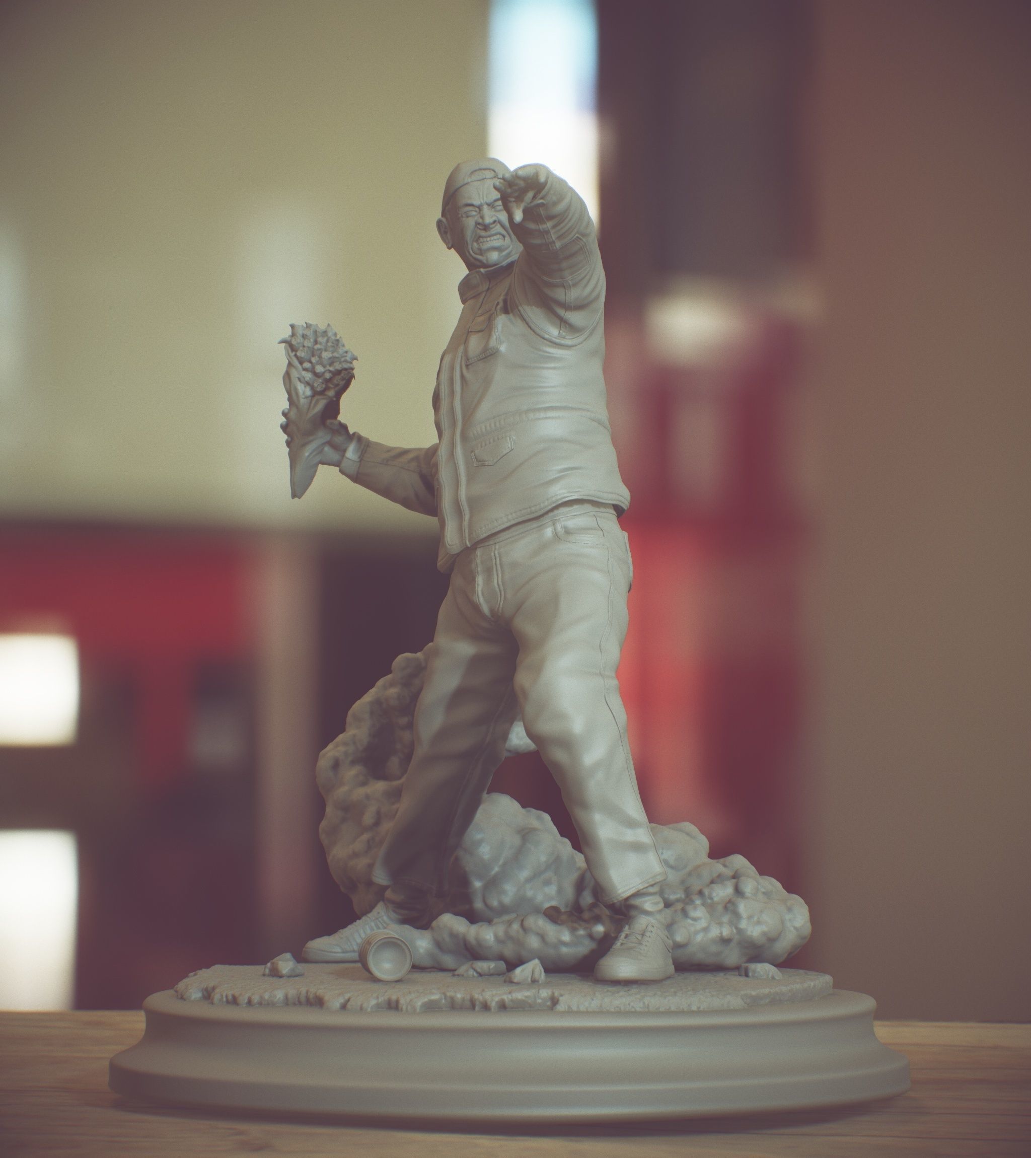 Bansky Rioter STL Statue for 3D printing 3D print model_33