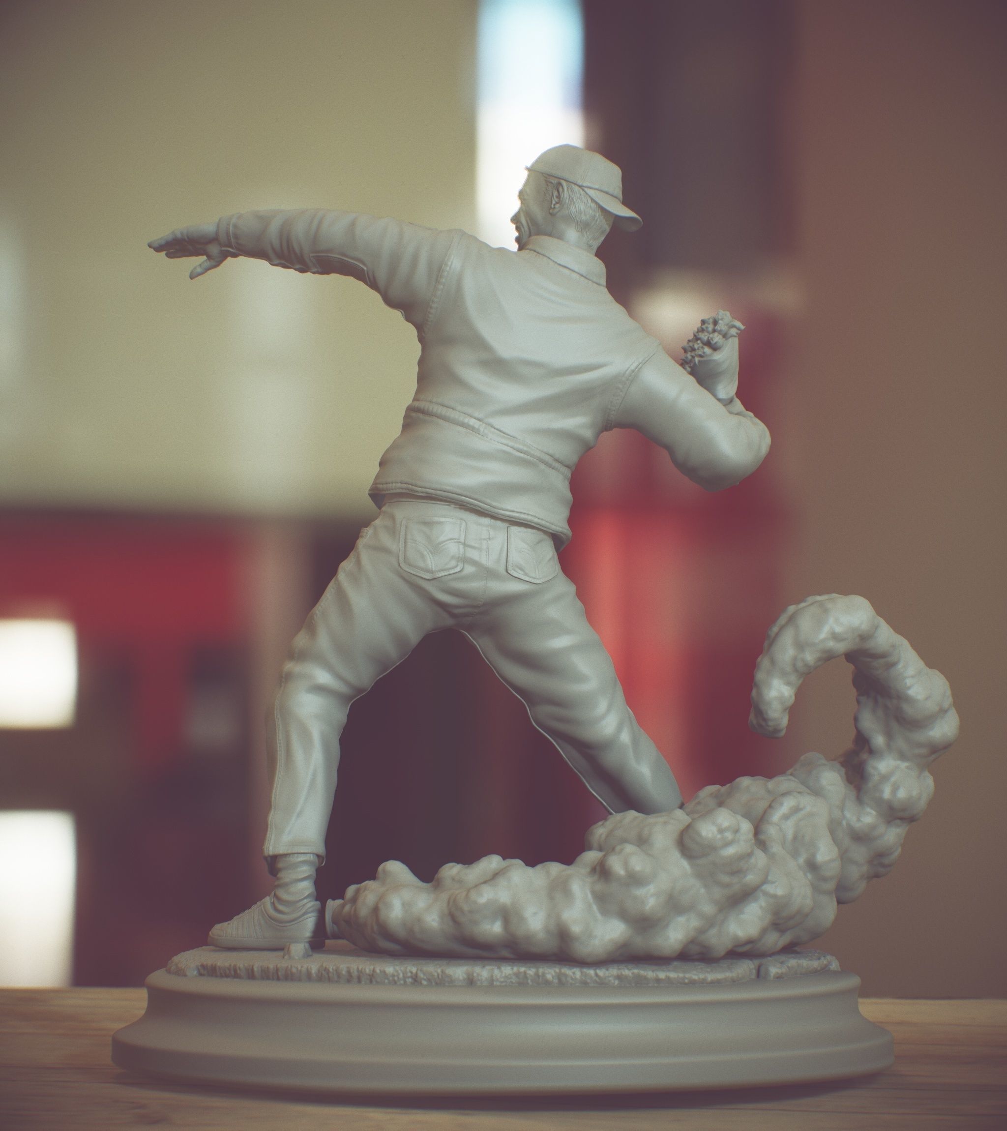 Bansky Rioter STL Statue for 3D printing 3D print model_32