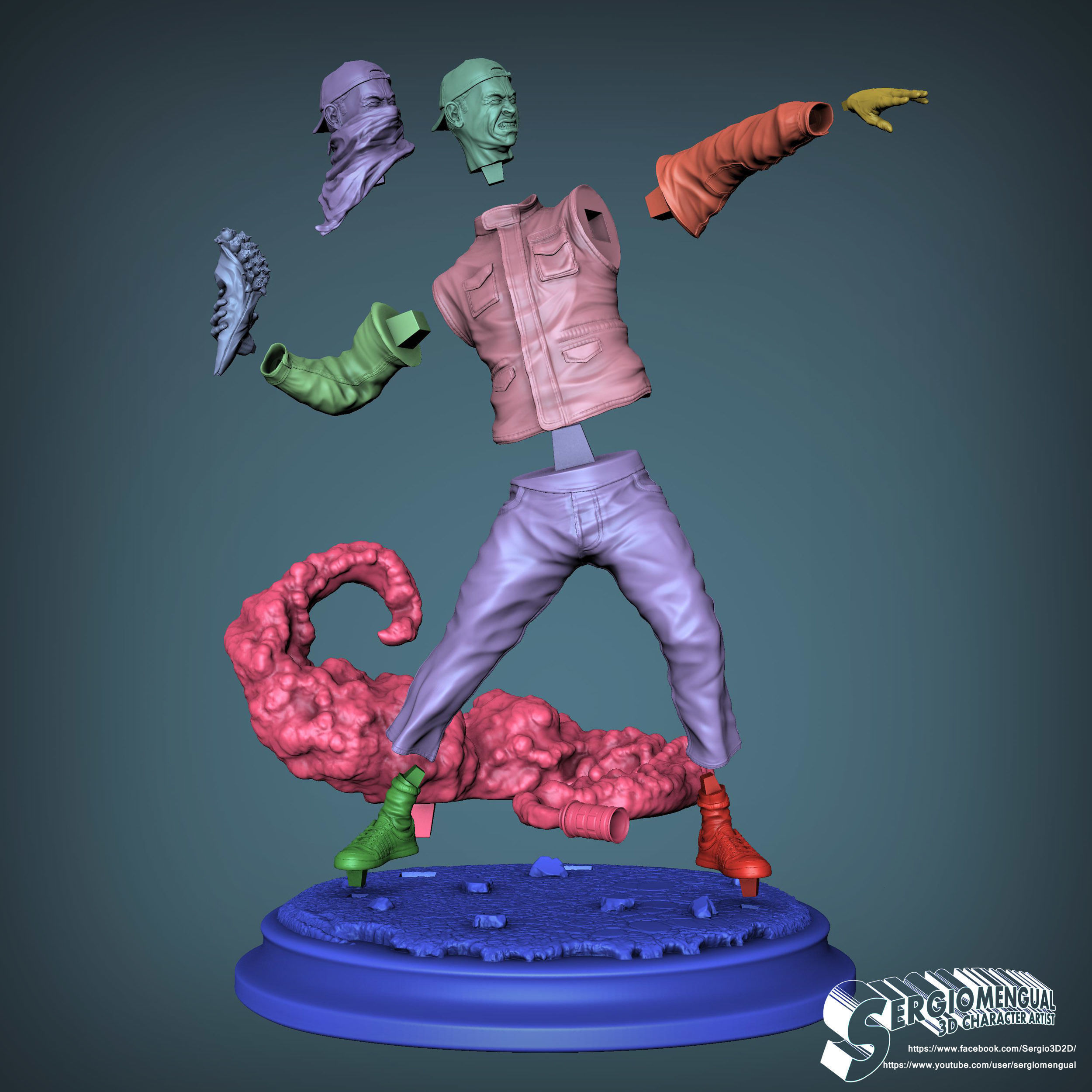 Bansky Rioter STL Statue for 3D printing 3D print model_2