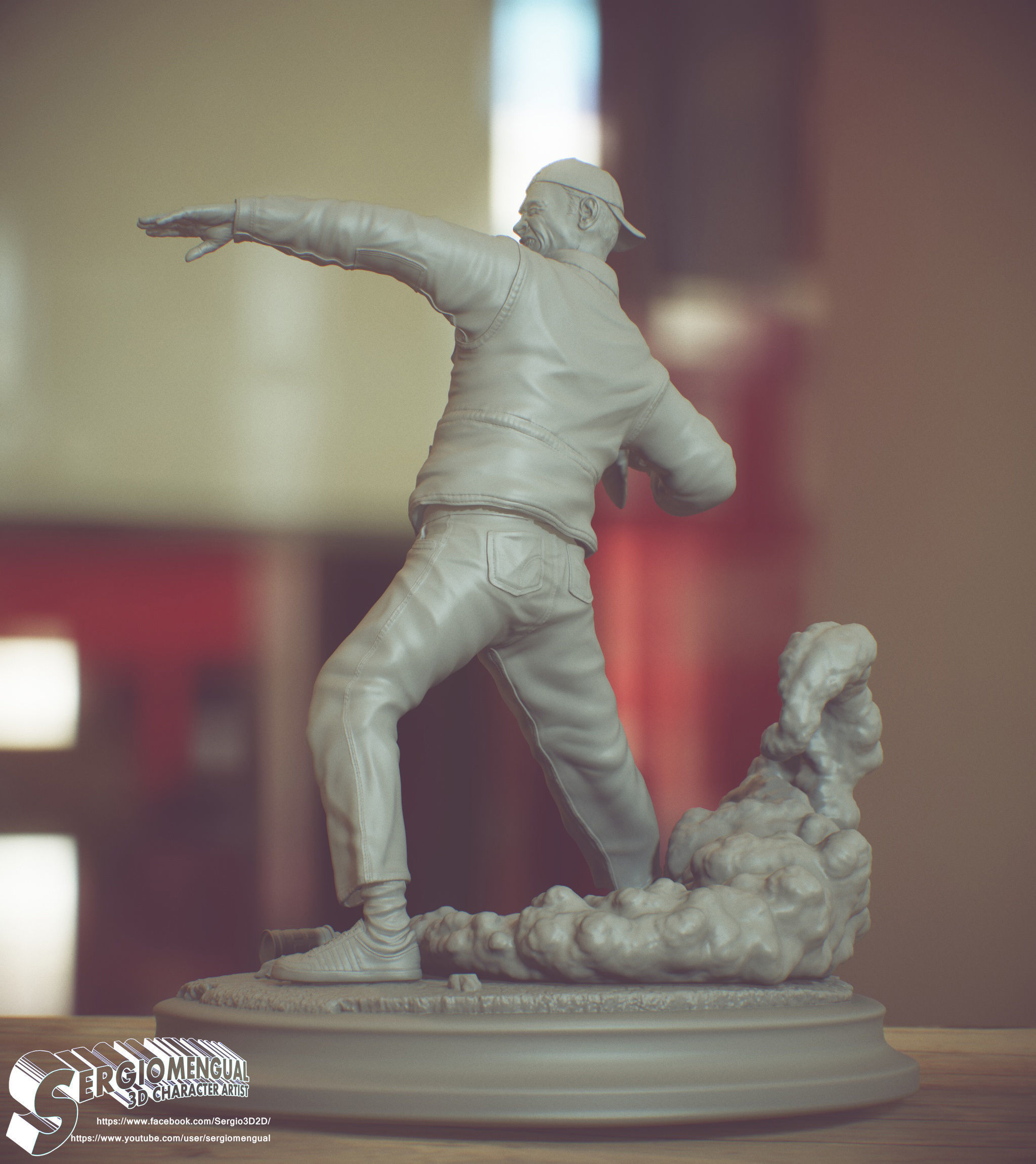 Bansky Rioter STL Statue for 3D printing 3D print model_9