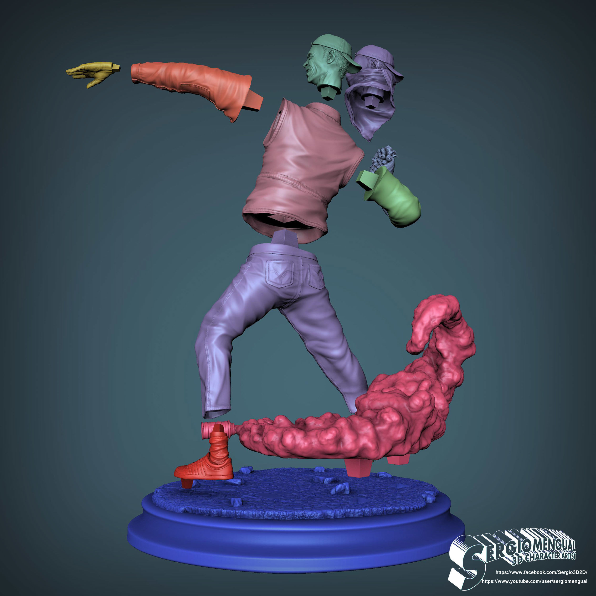 Bansky Rioter STL Statue for 3D printing 3D print model_7