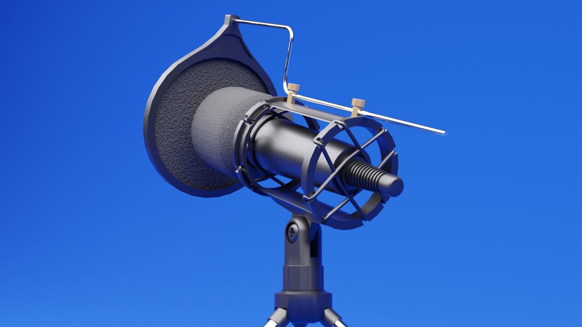 Microphone with legs 3D Low-poly 3D model_3