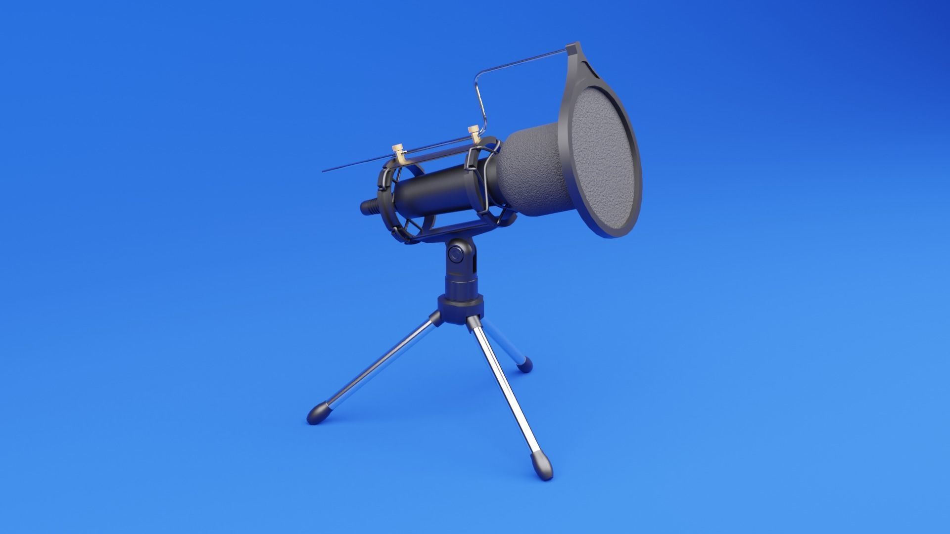 Microphone with legs 3D Low-poly 3D model_1