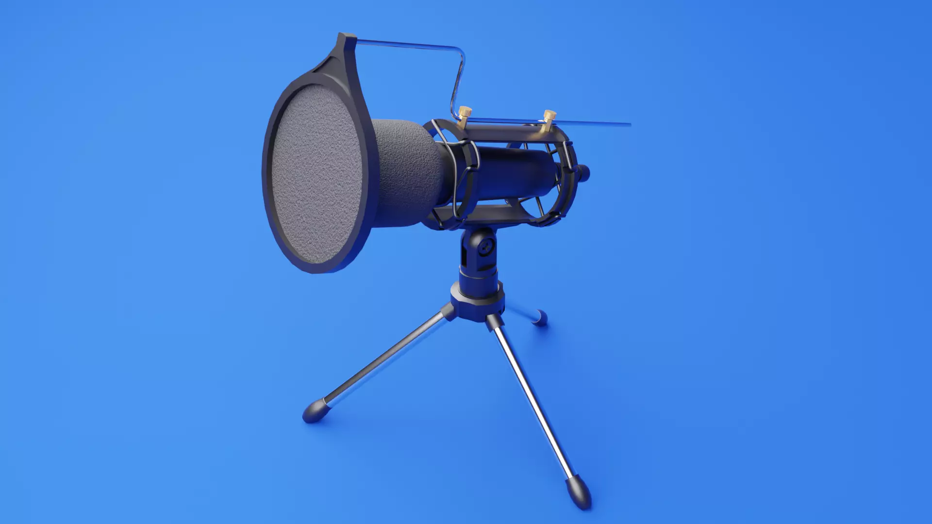 Microphone with legs 3D Low-poly 3D model_0