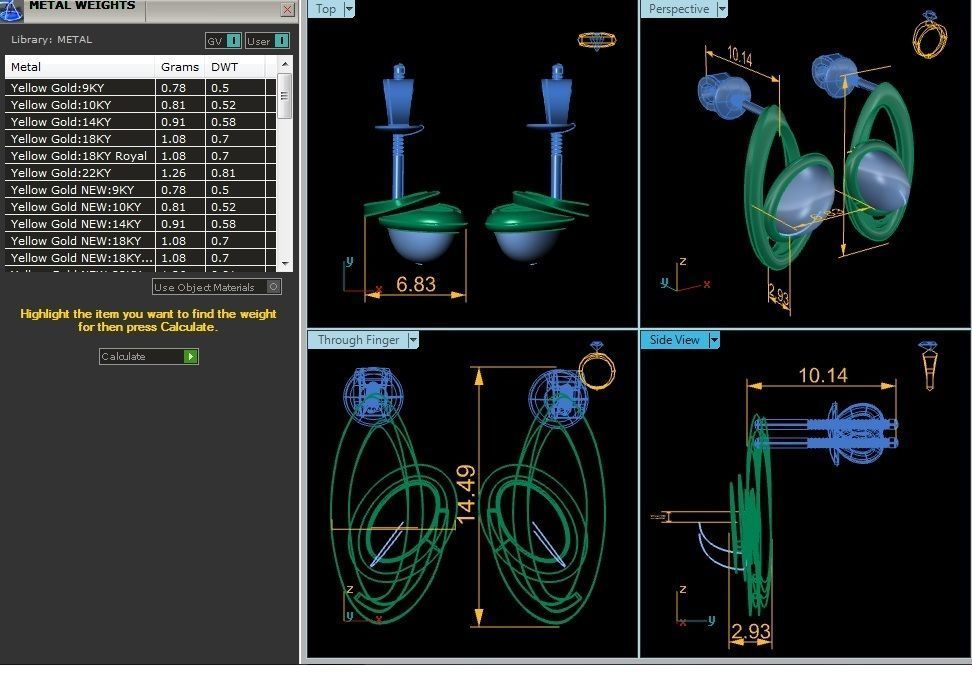Earrings-314 gold hoop earrings with stone 3D print model_1