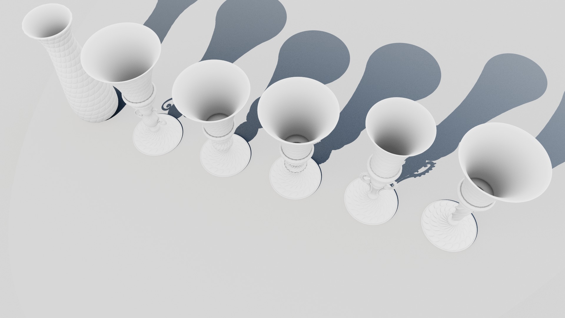 5 Artistic Murano Glass Goblets 3D model_12