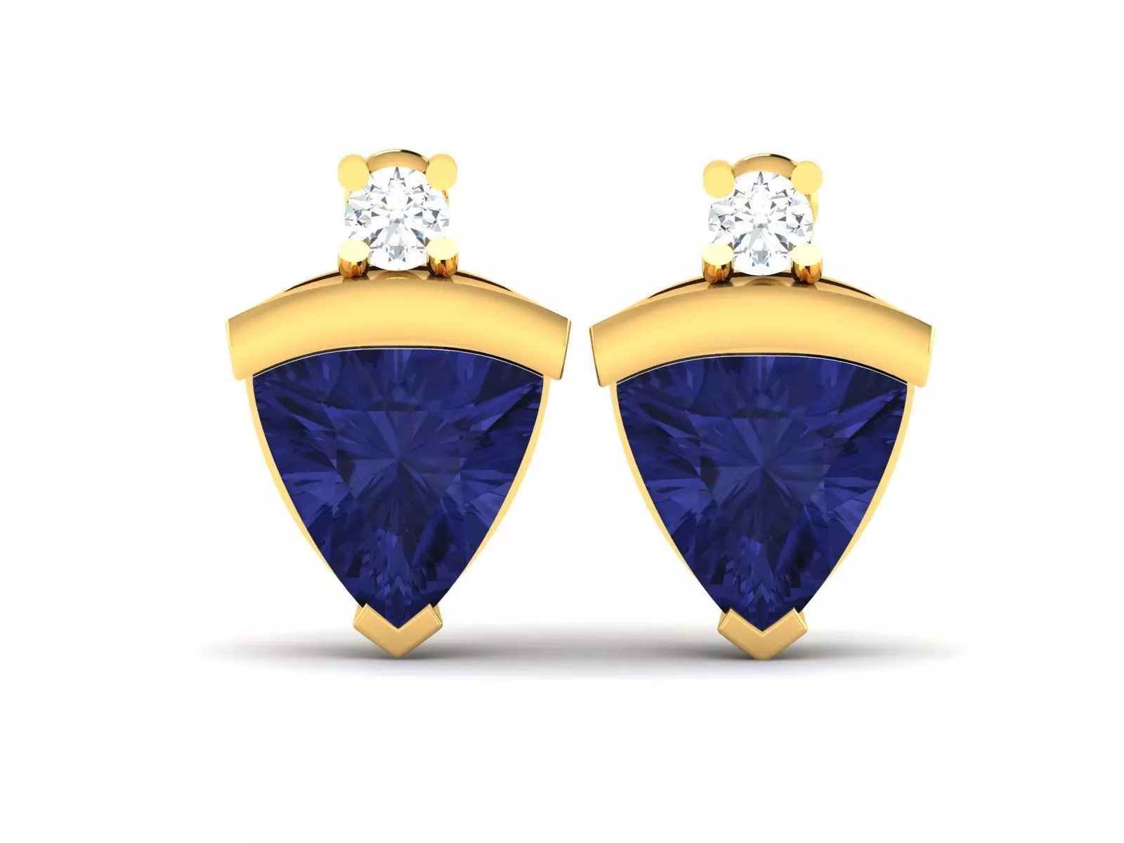 Earrings-2265 two sapphire and diamond earrings gold 3D print model_0