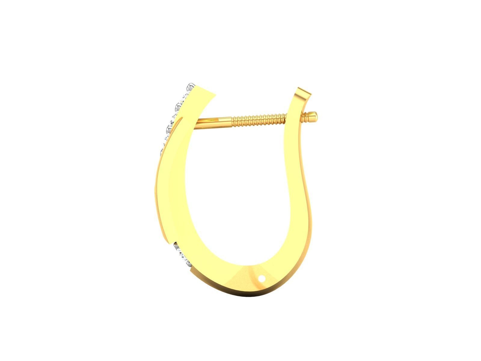 Earrings-2372 diamond hoop earring gold 3D print model_5