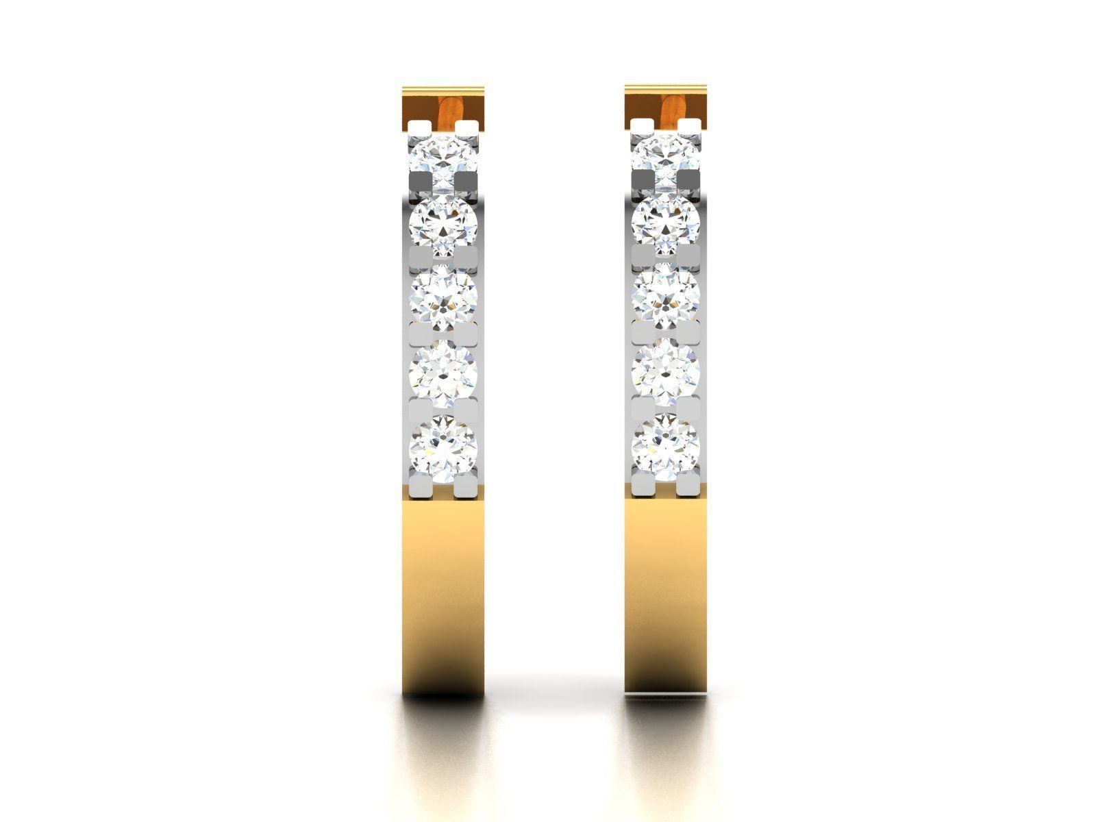 Earrings-2386 diamond hoop earrings gold 3D print model_2