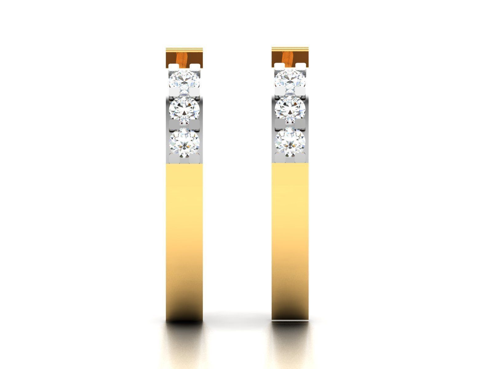 Earrings-2386 diamond hoop earring gold 3D print model_2