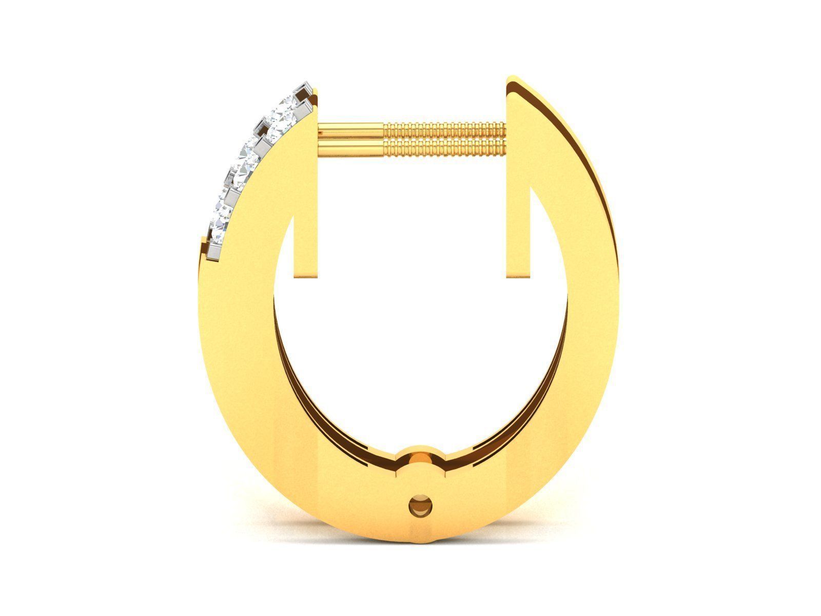 Earrings-2386 diamond hoop earring gold 3D print model_4