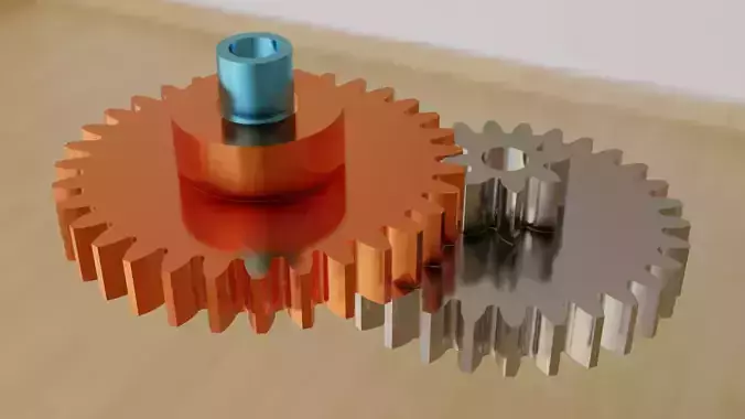 Gear train with coaxial input and output shafts Free 3D model