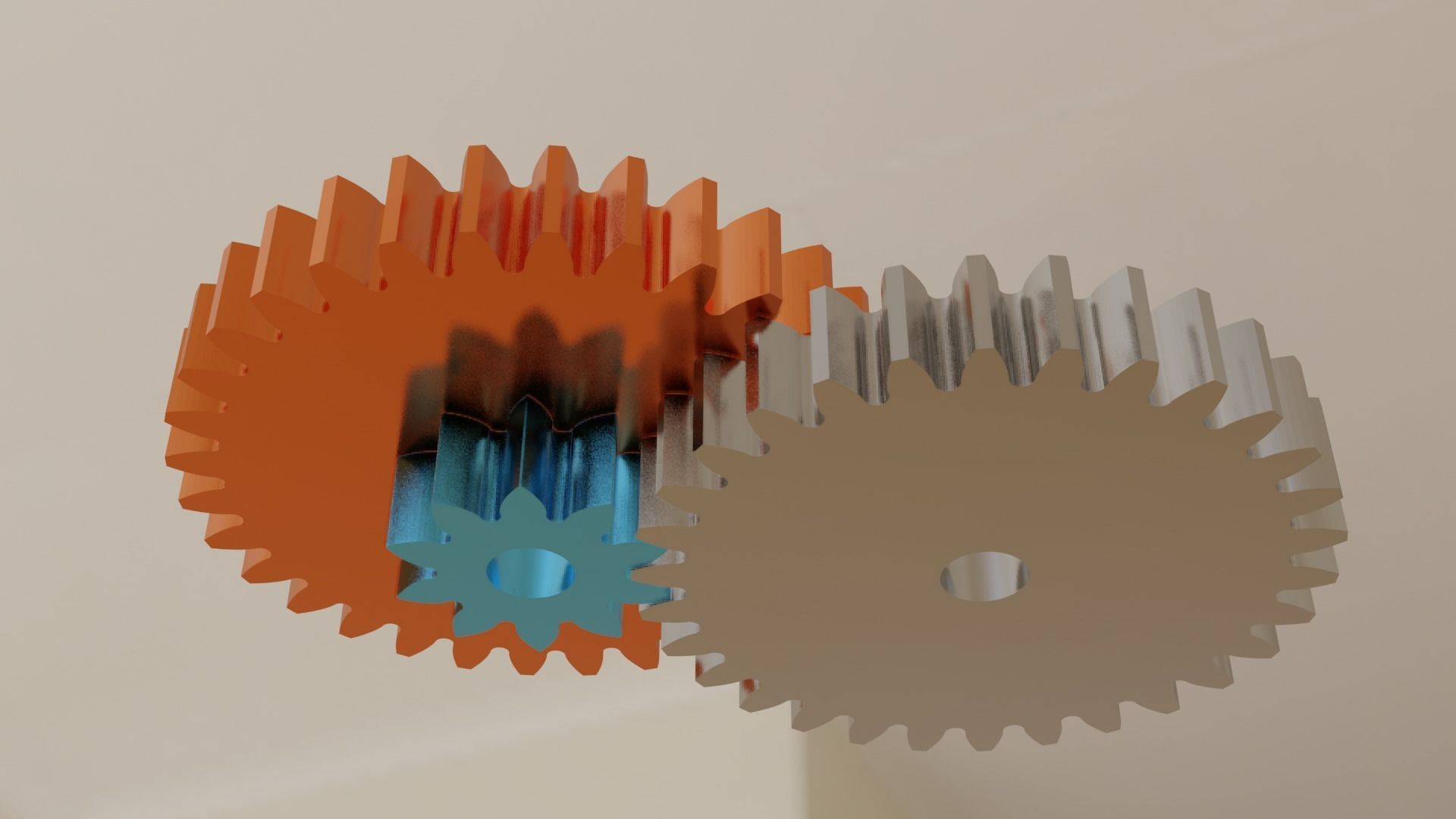 Gear train with coaxial input and output shafts Free 3D model_5