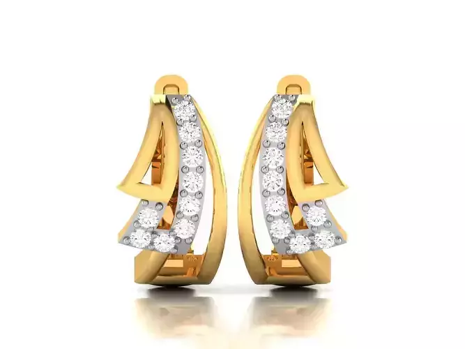 Earrings-2390 pair of diamond earrings gold