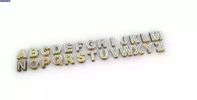 LETTERS ENGLISH WITH GEMS 3D print model
