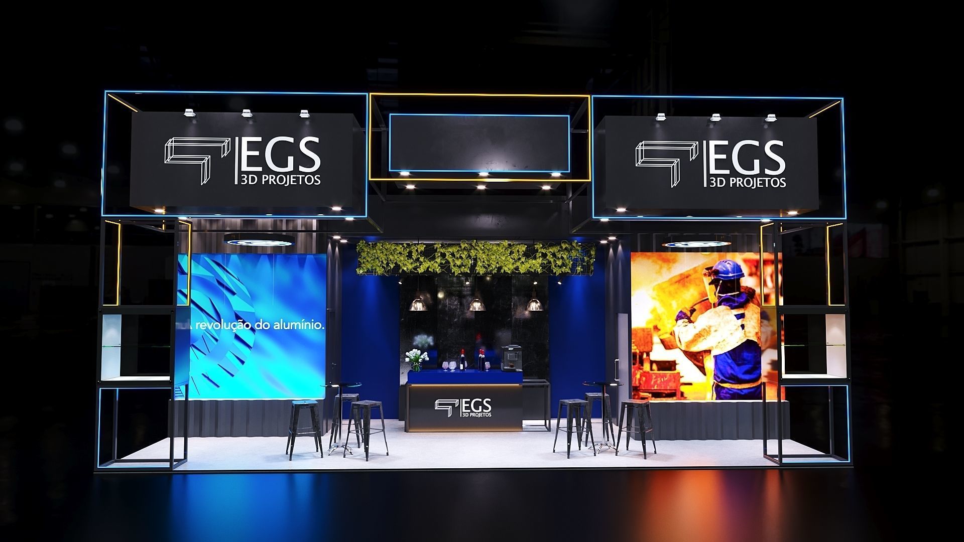 Stand black 3D model_2