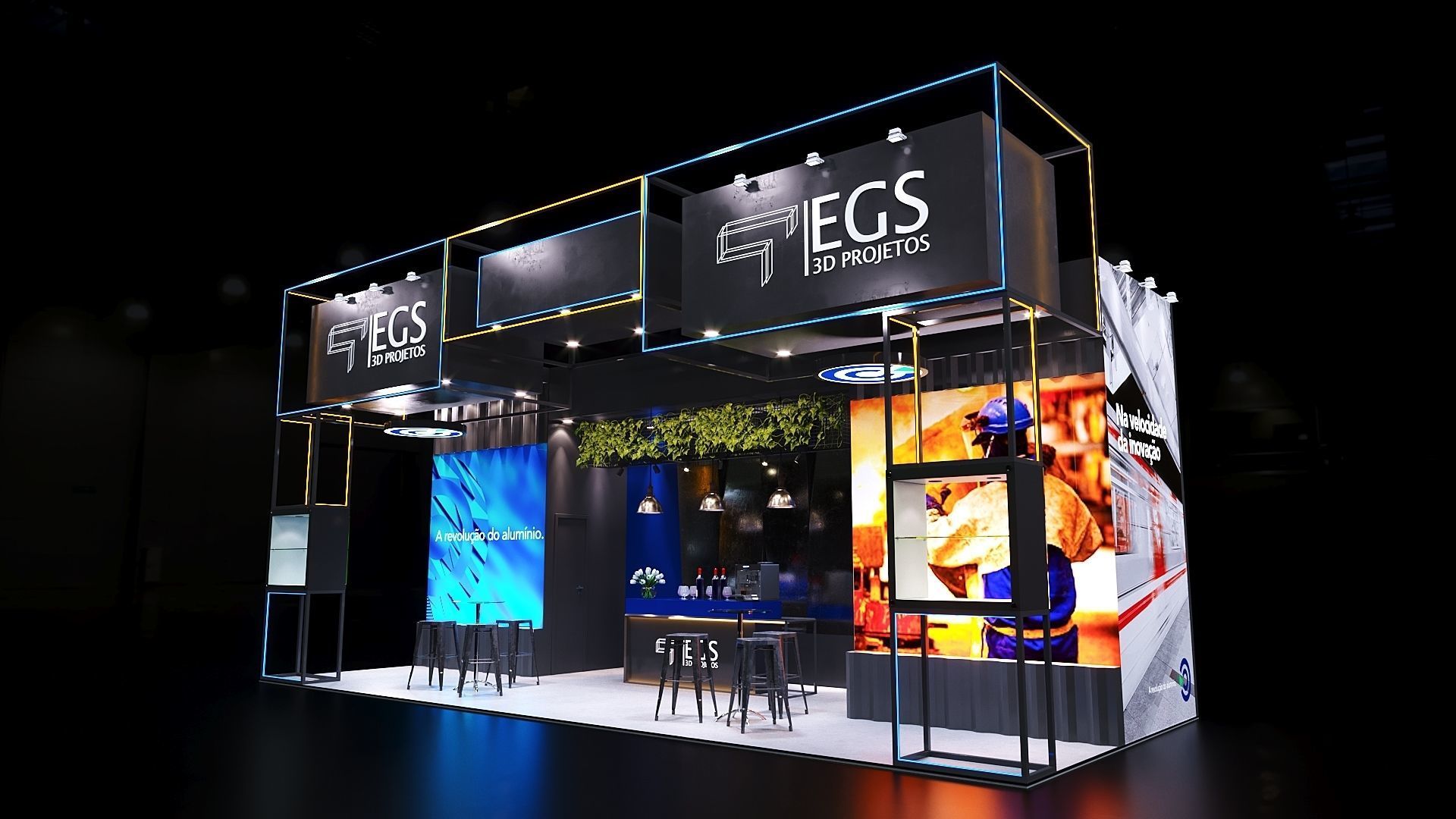 Stand black 3D model_1