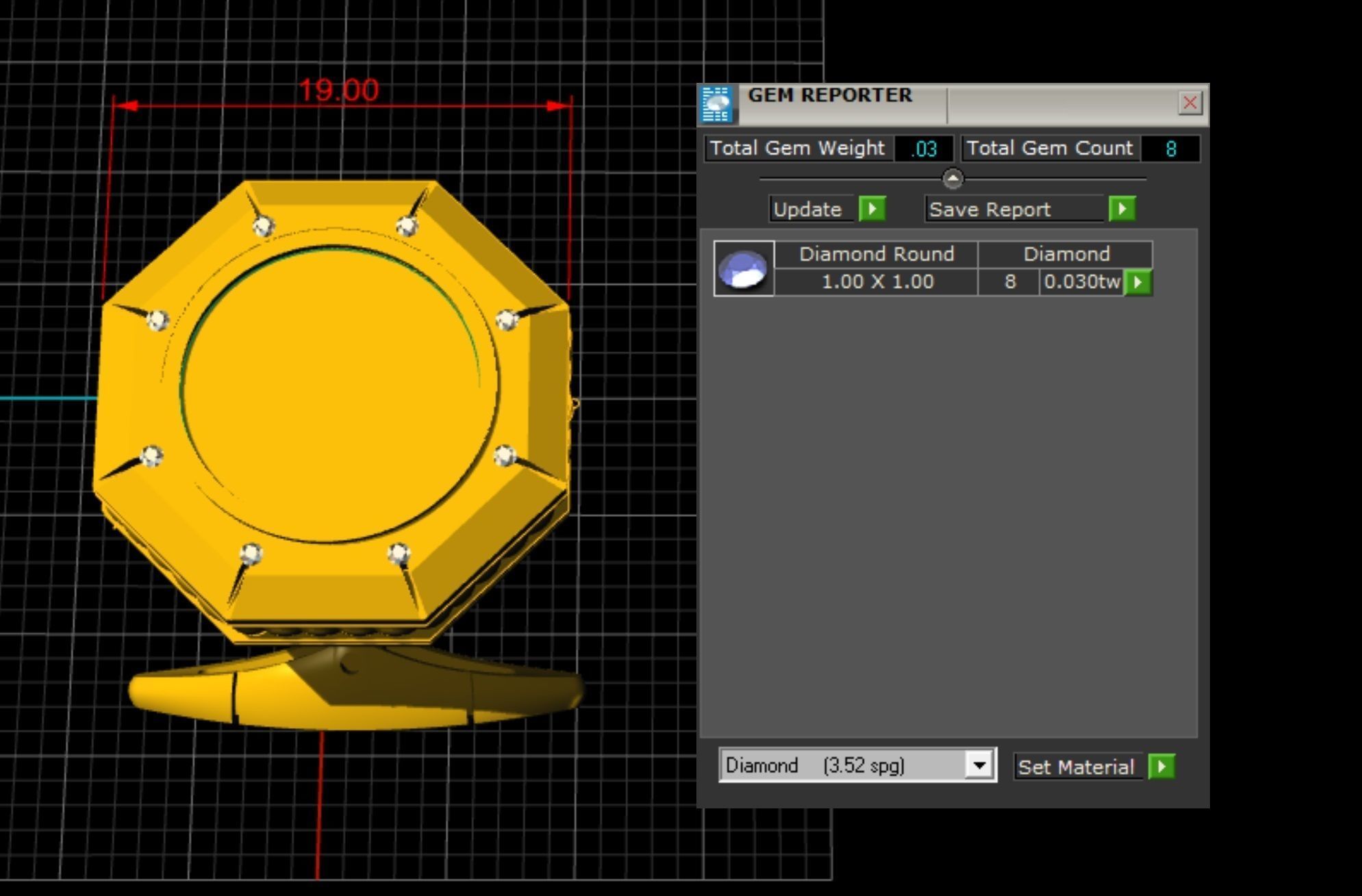 Creative Cufflinks with diamonds 3D print model_4