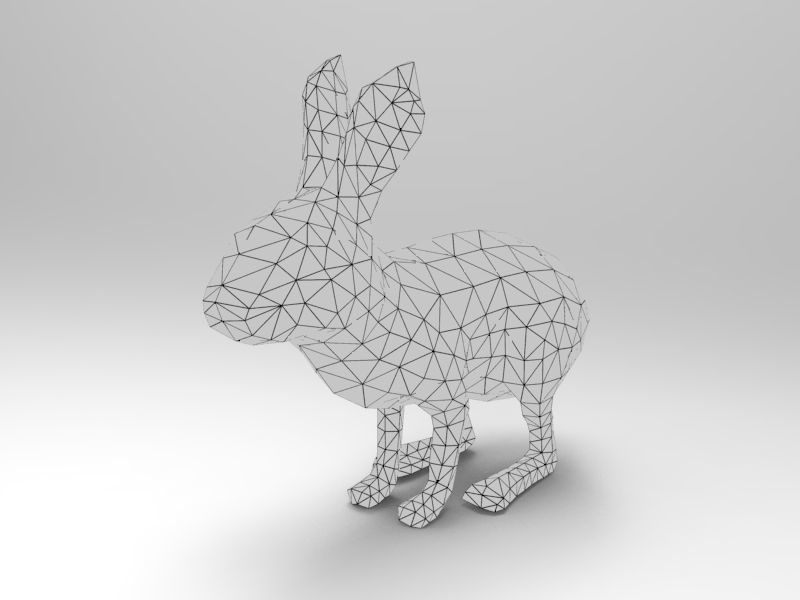 White Cute Rabbit Rigged Low poly model Low-poly 3D model_18