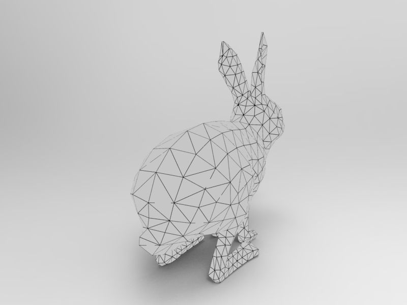 White Cute Rabbit Rigged Low poly model Low-poly 3D model_20
