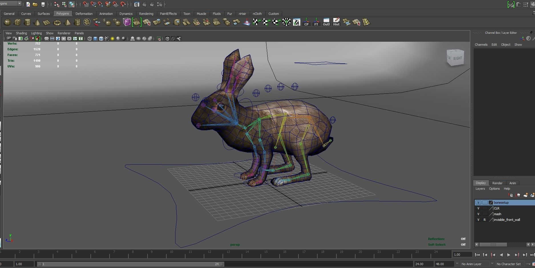 Red rabbit Rigged Low poly model Low-poly 3D model_16