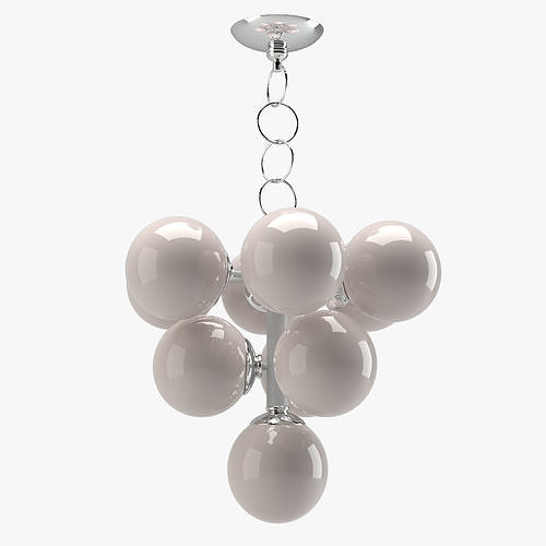 Incollect white enameled pyramid chandelier 3D model