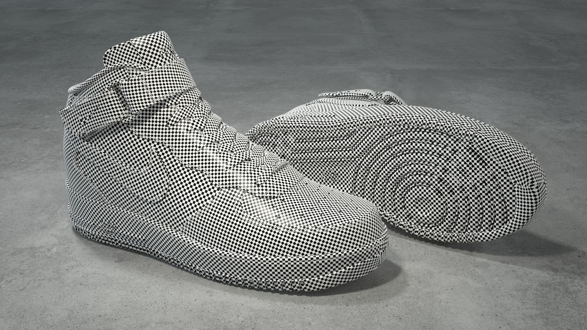 Nike Air Force 1 Mid white Low-poly 3D model_12