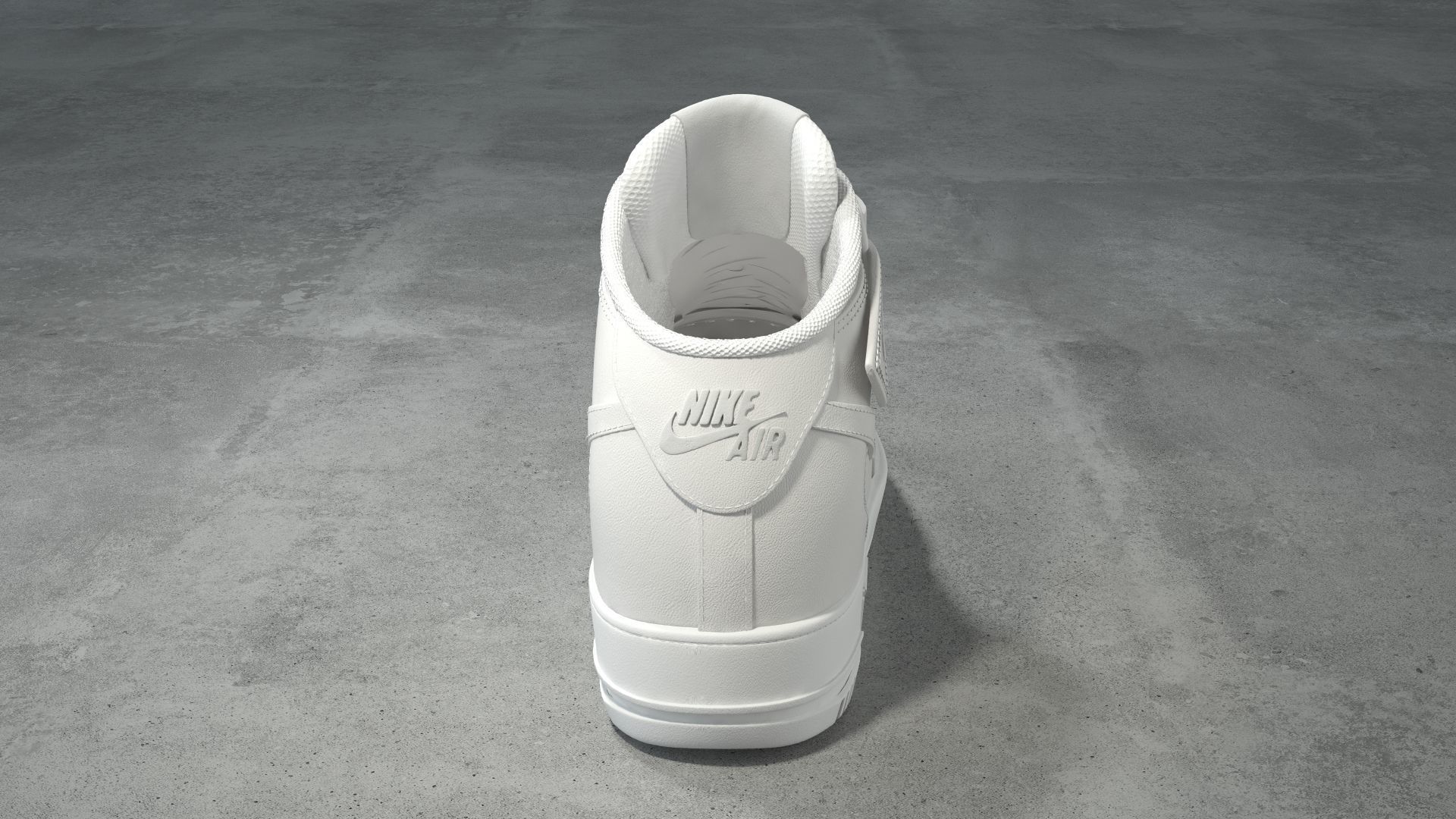 Nike Air Force 1 Mid white Low-poly 3D model_4