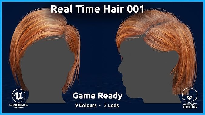 Real Time Hair 001 Low-poly 3D model