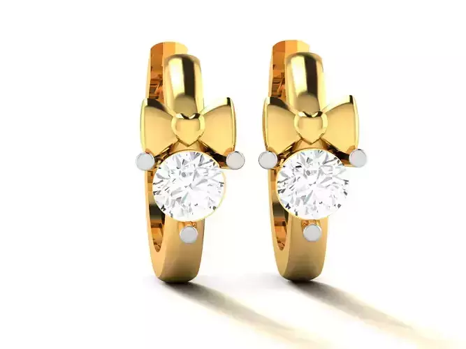 Earrings-933 diamond hoop earring gold