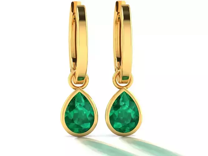 Earrings-8538 emerald earrings gold
