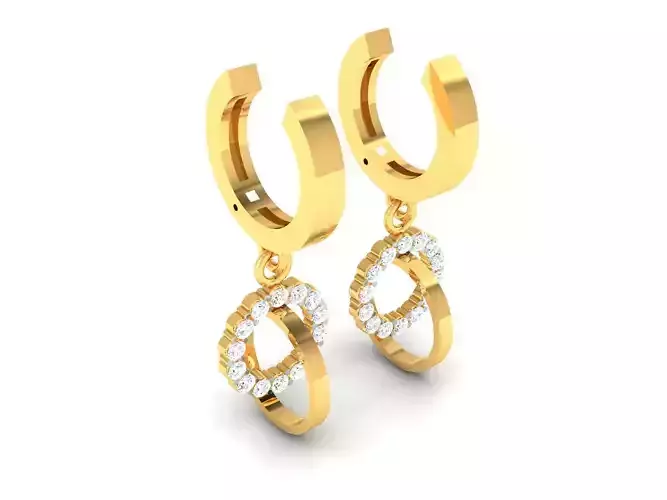 Earrings-600 round diamond dangle earrings gold