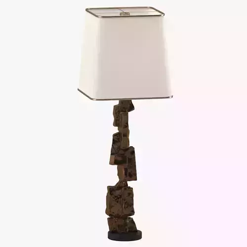 Large Brutalist Cubist Lamp Maurizio Tempestini 3D model