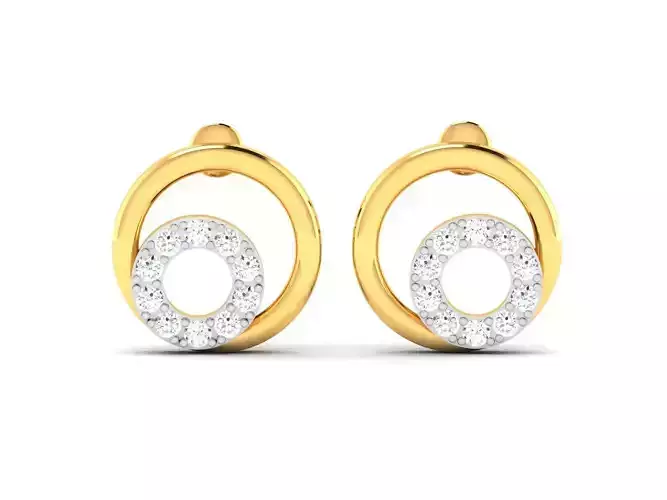 Earrings-283 circular diamond earrings gold