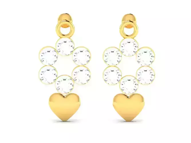 Earrings-265 gold earring with diamonds