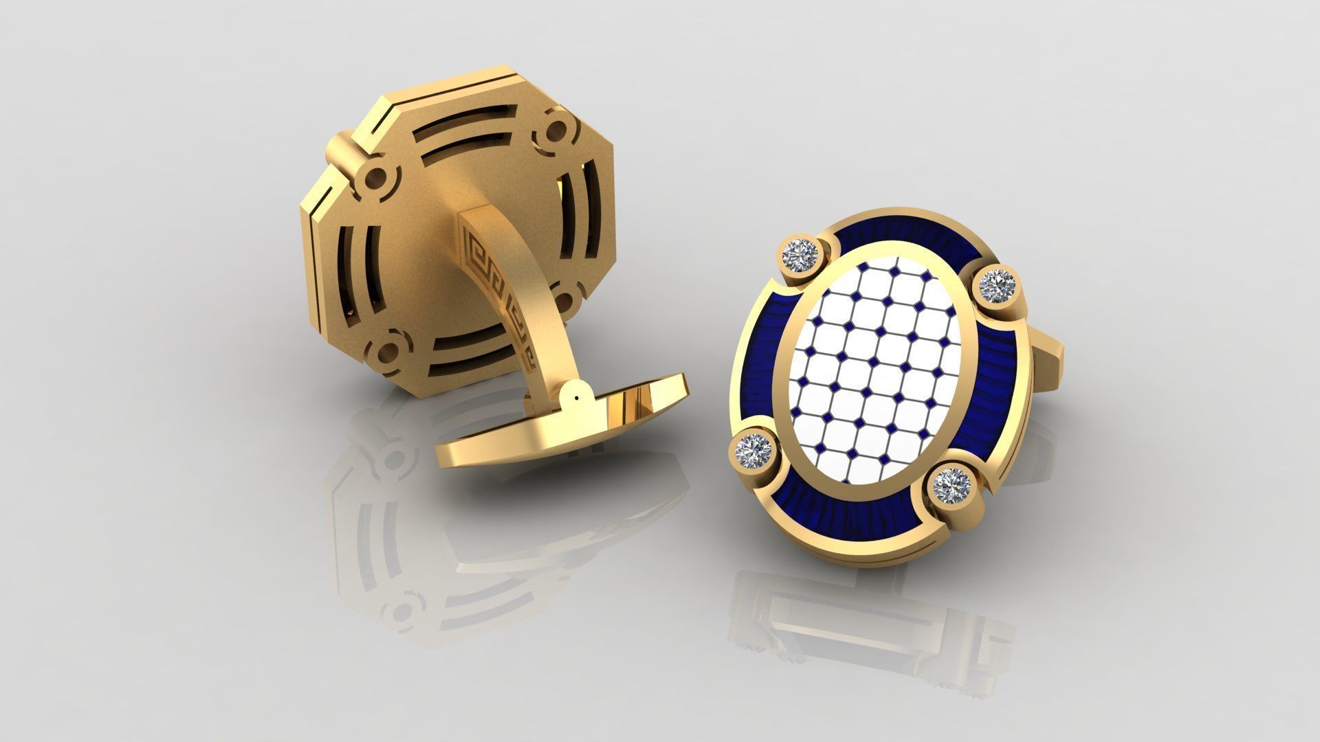 Classic Cufflinks Ancient Rome 3D print model_1